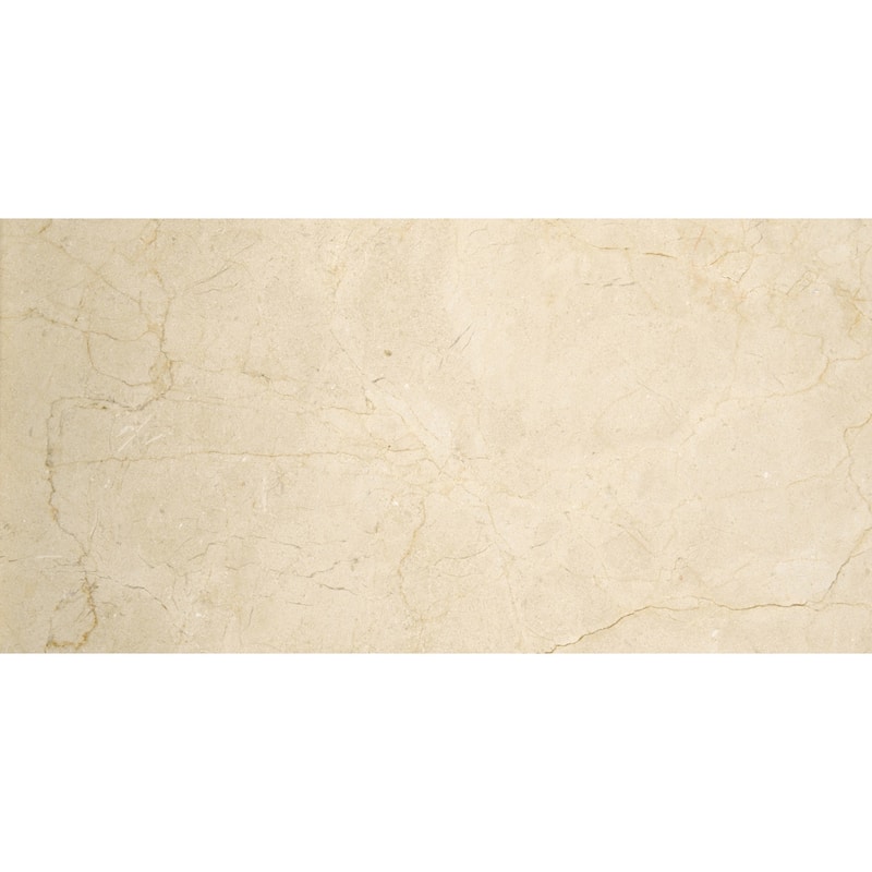 Emser Tile Marble - 12" x 24" Rectangle Floor and Wall Tile - Polished - Crema Marfil Classico