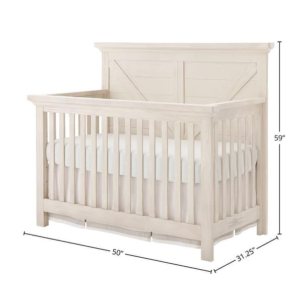 Westfield 50" Wide Traditional 4-in-1 Convertible Crib, Brushed White