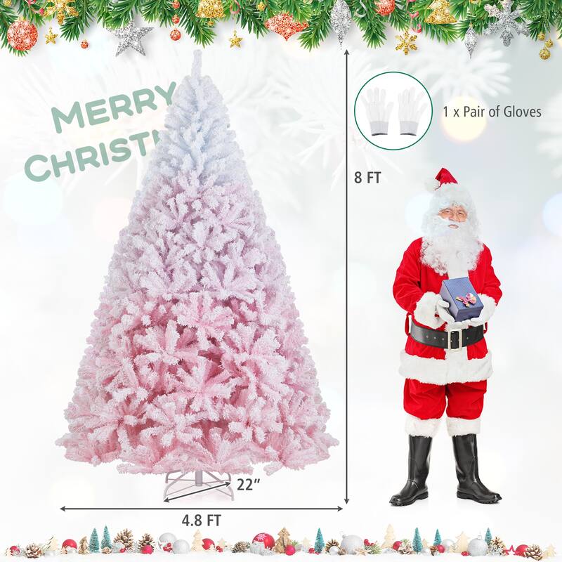 Costway 5/6/7/8 FT Artificial Christmas Tree with 456/820/1264/1774 - See Details