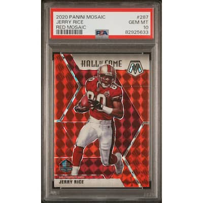 Jerry Rice 2020 Panini Red Mosaic Football Card #297 Graded PSA 10 - 8'6" x 11'6"