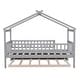 preview thumbnail 9 of 64, Pine Wood House Platform Bed with Trundle, Headboards - Creativity House Shape, Sturdy Build
