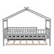 preview thumbnail 22 of 78, Pine Wood House Platform Bed with Trundle and Headboards, Creativity House Shape, Sturdy Construction
