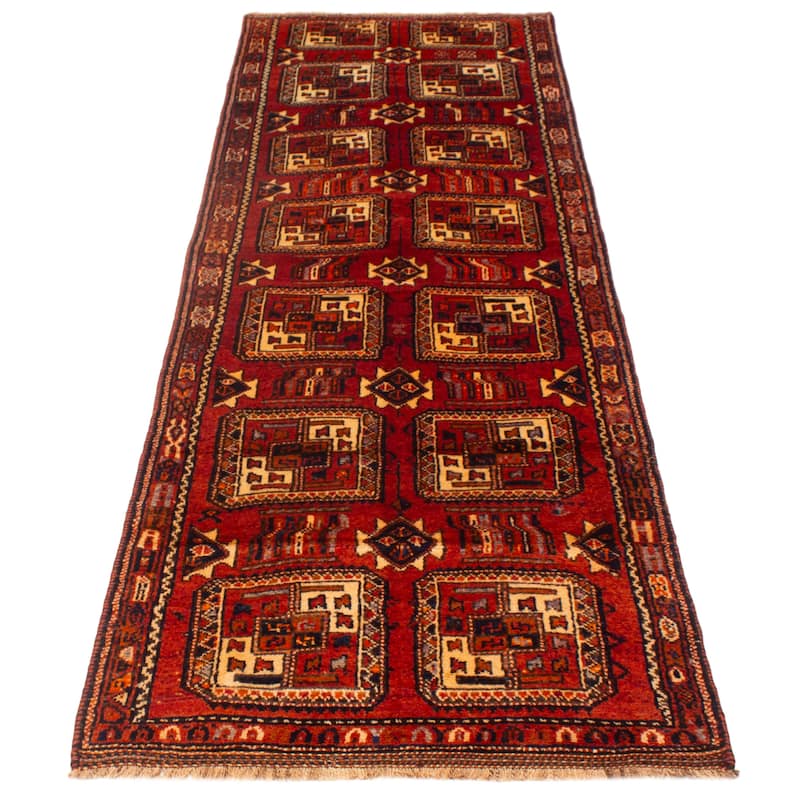 ECARPETGALLERY Hand-knotted Melis Vintage Red Wool Rug - 4'3 x 13'0