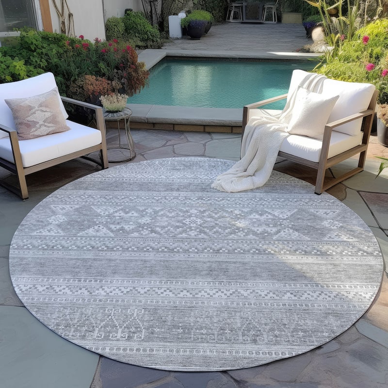 Machine Washable Indoor/ Outdoor Chantille Boho Tribal Rug