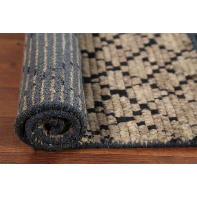Moroccan Oriental Foyer Rug Hand-Knotted Beige / Ivory Wool Carpet - 2'0"x 3'0"