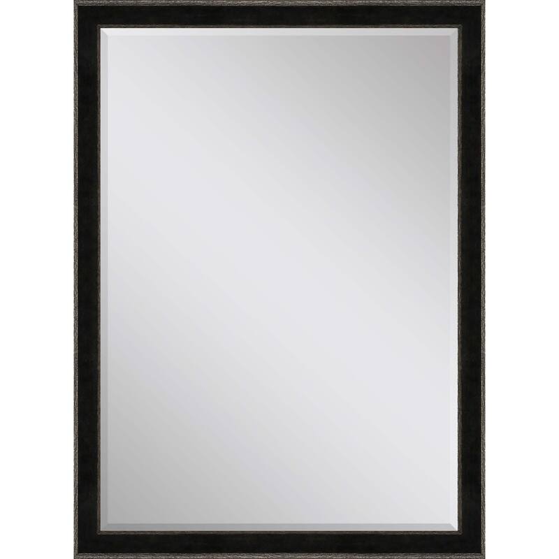 HomeRoots 40" Dark Brown Solid Wood Framed Accent Mirror - 28.00 in. x 40.00 in. x 2.00 in.