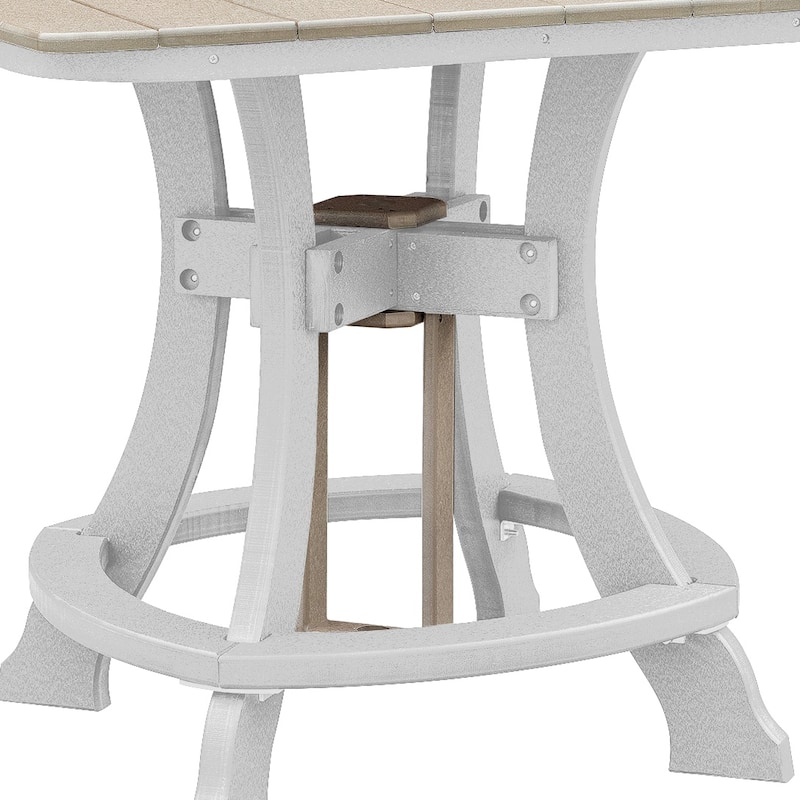 OS Home and Office Model Counter Height Square Table in Weatherwood with White Base - N/A