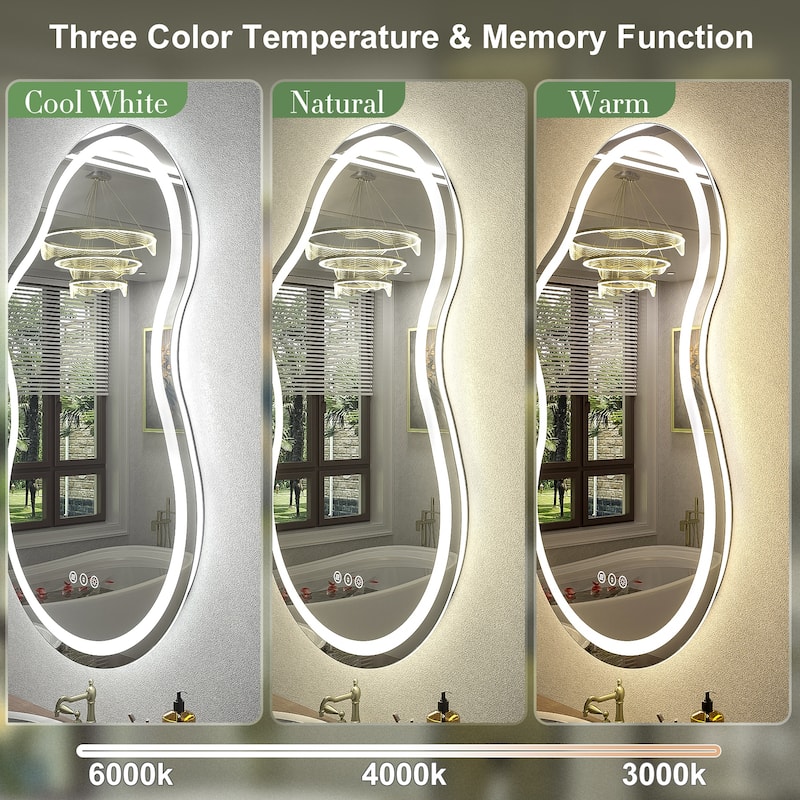 UL Certified Irregular LED Anti-fog Cloud-shaped Wall Bathroom Vanity Mirror