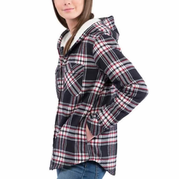 Shop Boston Traders Women Plush Sherpa Lined Hooded Cotton Flannel