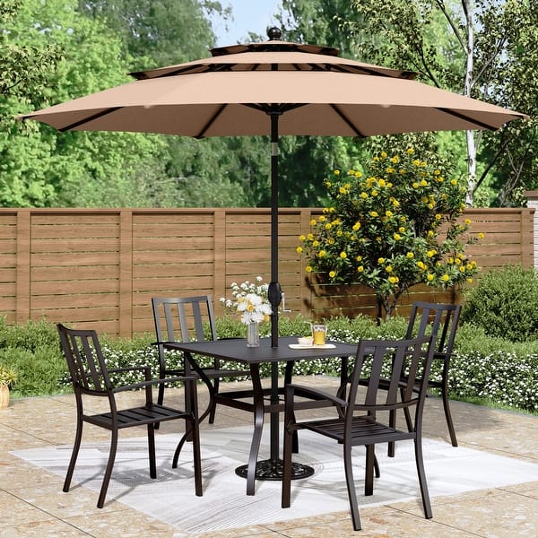 art van patio umbrella Jardinico Giant Sidepost Crank Lift JCP.401 friendly crank lift and a manual tilt mechanism The sun is finally out
