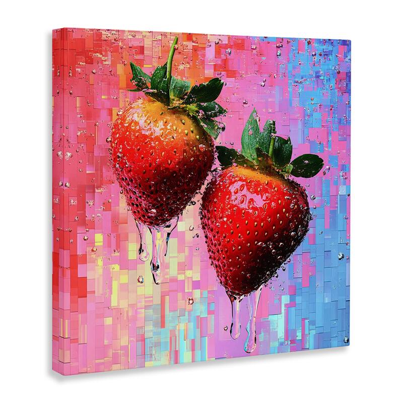 Stupell Lush Strawberries with Water Drip Canvas Wall Art Design By LSR Creative Studio