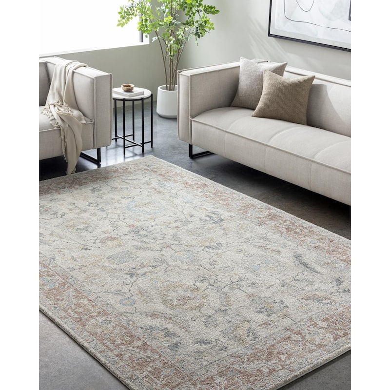 Livabliss Avellino Traditional Medallion Area Rug - Beige/Grey - 2' 7" x 7' 3"