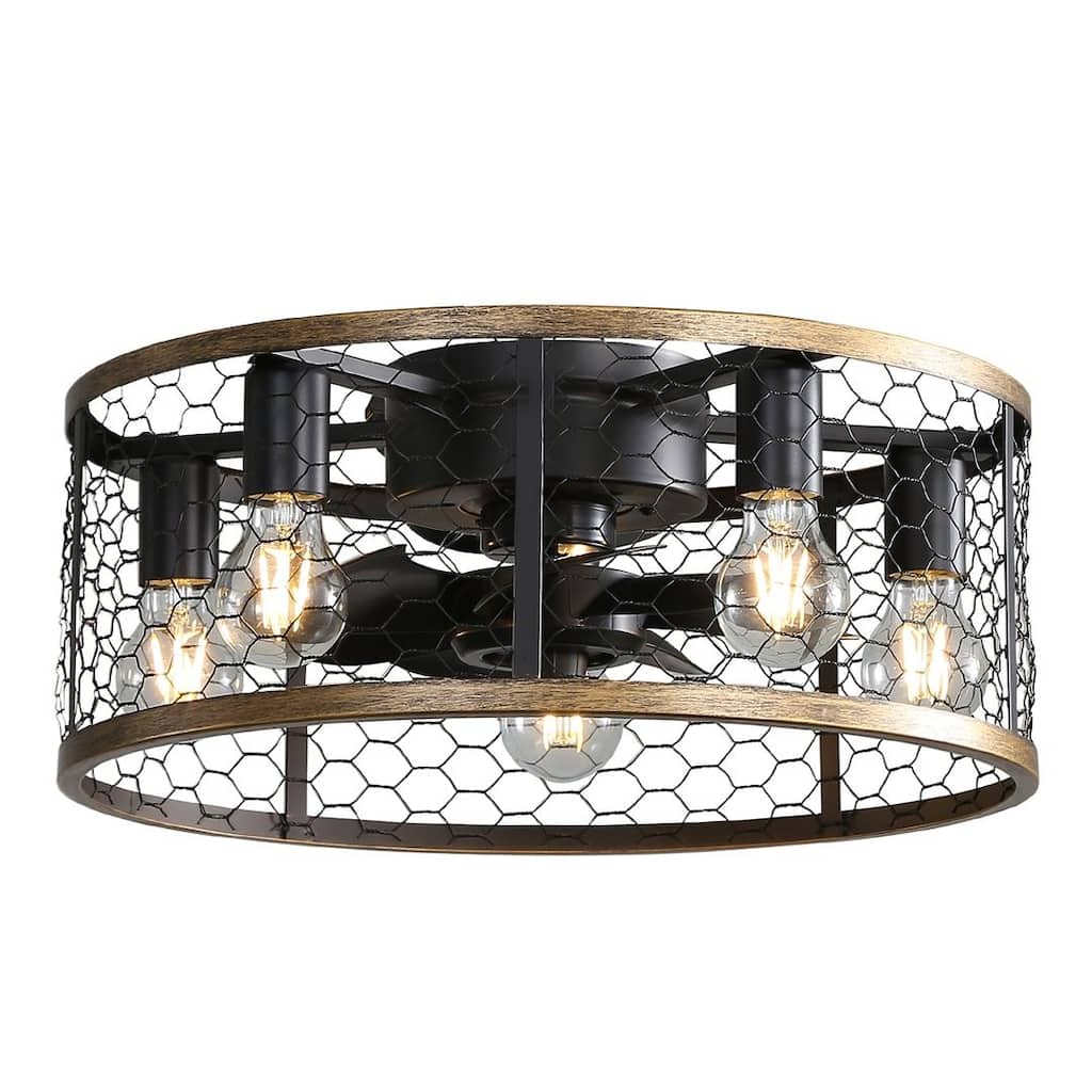 20'' Industrial Caged Ceiling Fan with Remote Control