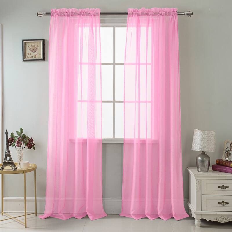 RT Designer Collection Celine Sheer 84 or 90-inch Rod Pocket Curtain Panel