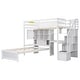 preview thumbnail 22 of 32, Twin over Twin Bunk Bed with Built-in Desk and Storage Staircase, L-Shaped Bunk Bedframe with Storage Compartments and Shelves