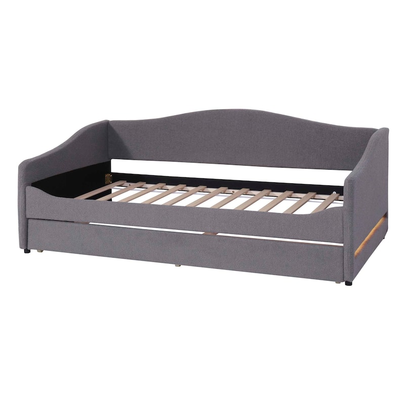 Teddy Fleece Daybed with Light and Trundle