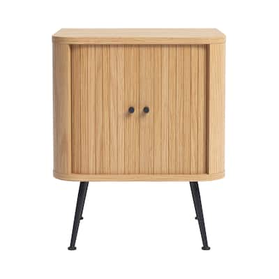 Studio London Tambour Door USA Oak Holden Nightstand Bedside Table