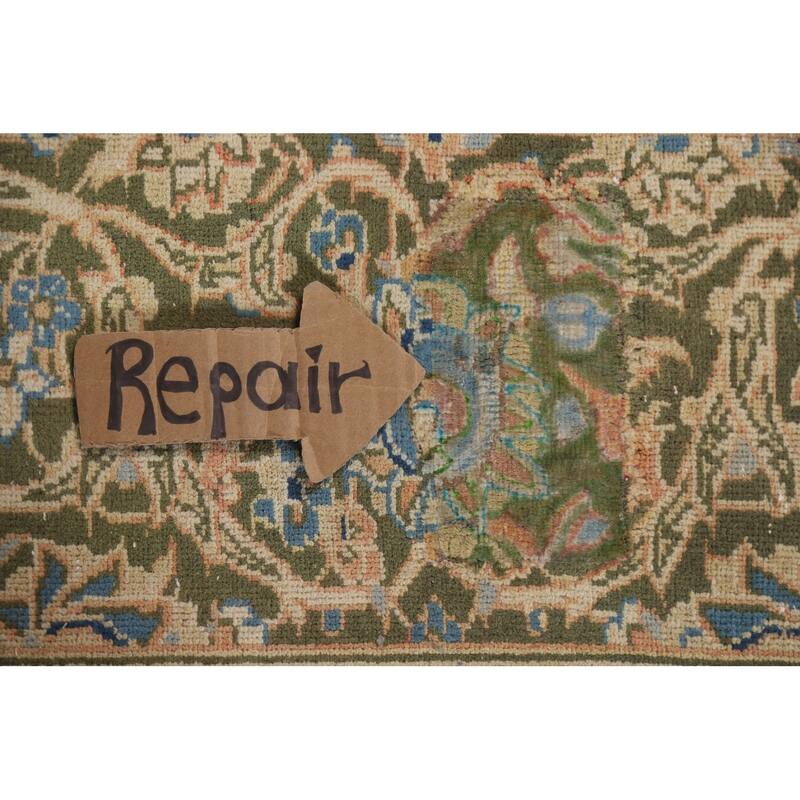 Hand Knotted Oriental 100% Wool Carpet Traditional Floral Oranges & Rust Mashad Area Rug - 13' 2'' X 9' 6''
