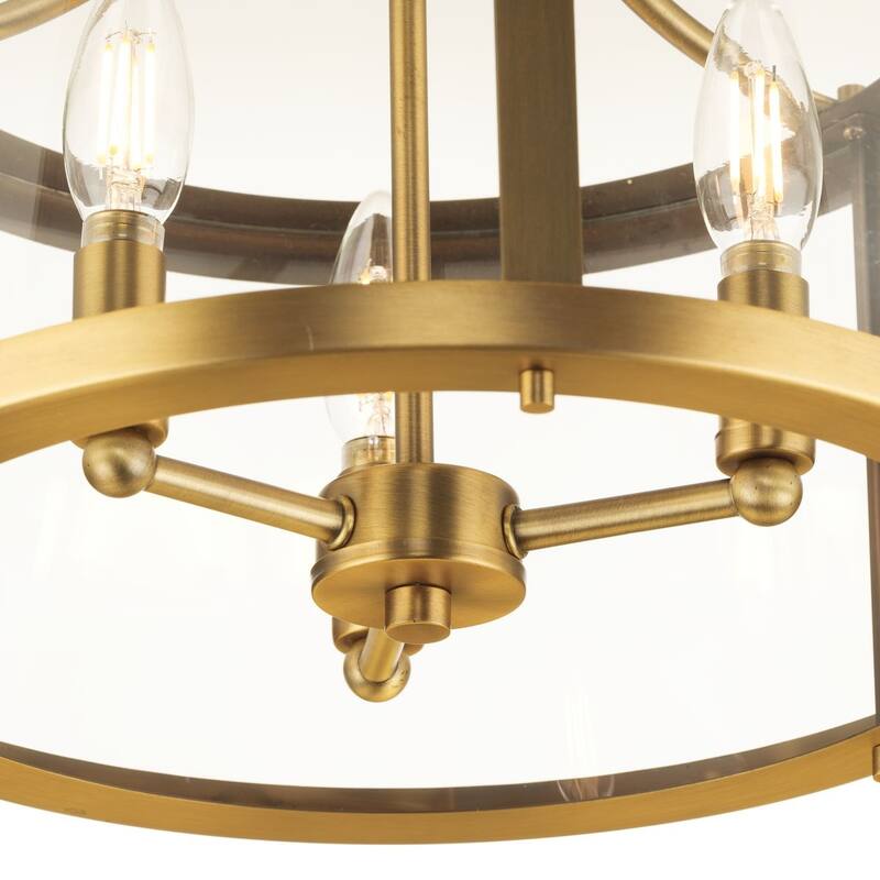 Gilliam Collection 13 in. Three-Light Vintage Brass New Traditional Semi-Flush Mount - 13 in x 13 in x 12.12 in