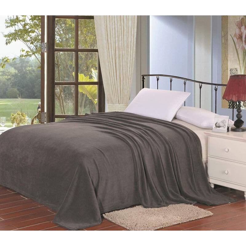 Home Essentials by Décor&More Solid Microplush Blanket - Queen