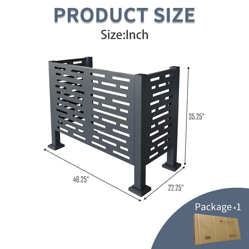 GDF Studio - Vinton Outdoor Metal Privacy Fence Cover for AC with Galvanized Steel Panels