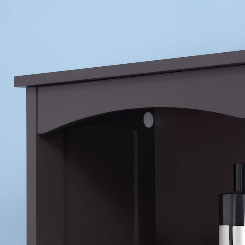 Brown MDF Tall Bathroom Cabinet with Drawer Shelves Cabinet Storage for Small Spaces - 13.5" W x 9.5" D x 67" H