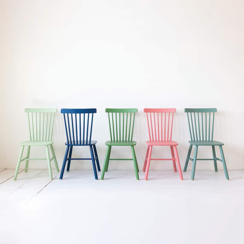 Rubberwood Dining Chairs with Slatted Back - 19.5"L x 19.5"W x 36.0"H