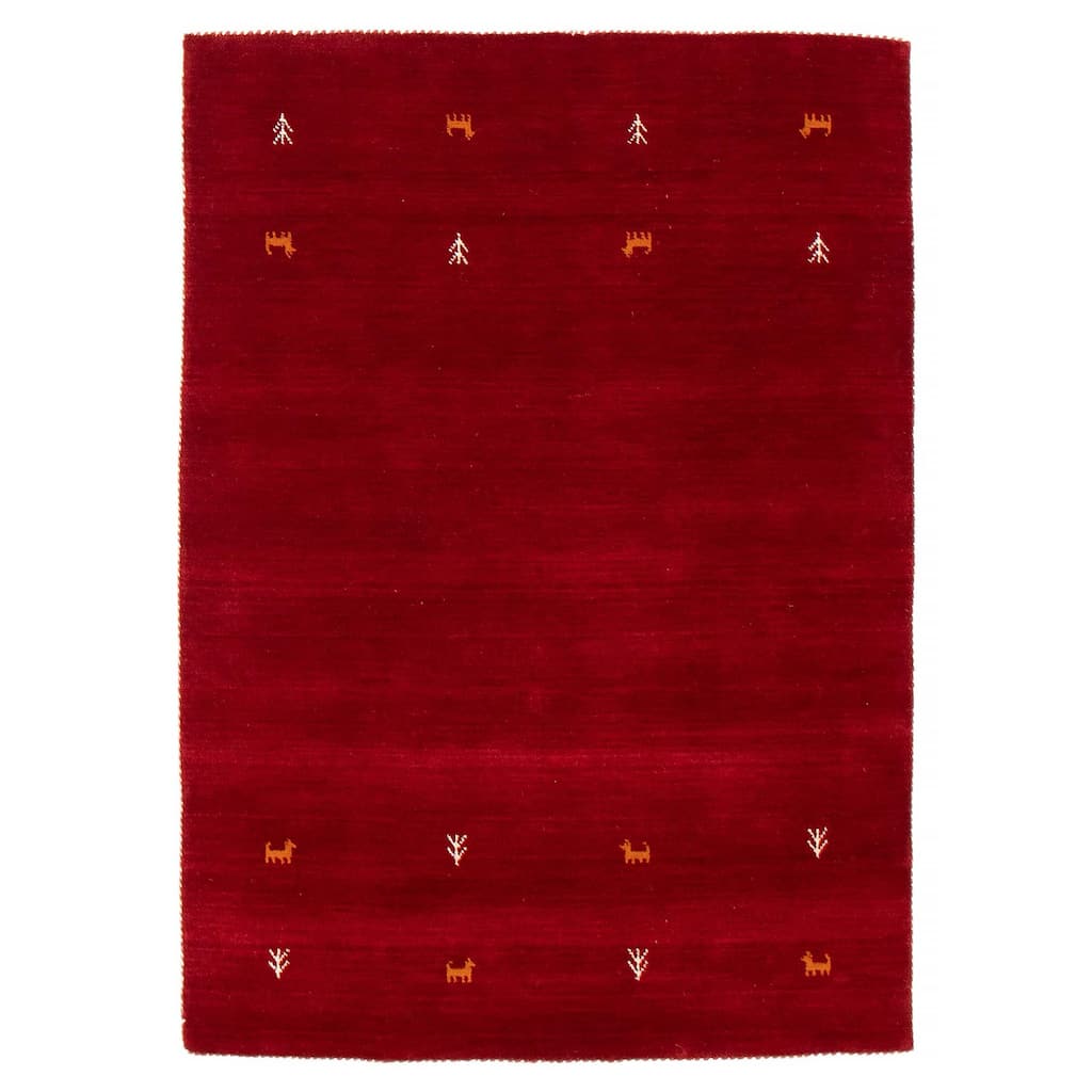 Kashkuli Gabbeh Red Rug 3'9" x 5'5" - 3'9 x 5'5