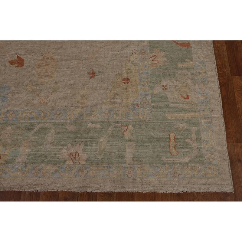 Vegetable Dye Oushak Oriental Area Rug Handmade Wool Carpet - 6'0"x 8'7"