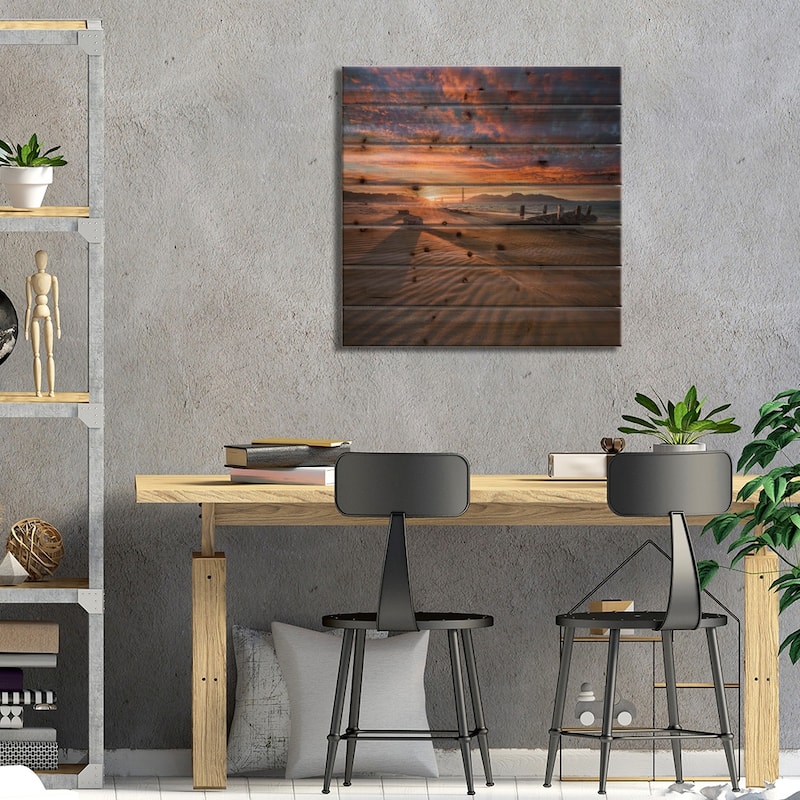 Composed Print On Wood by Dave Gordon - Multi-Color