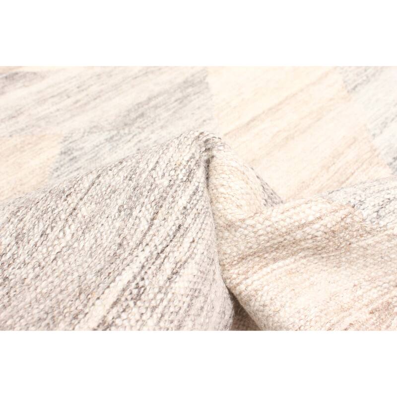 ECARPETGALLERY Flat-Weave Ankara FW Grey Wool Kilim - 5'1 x 7'6