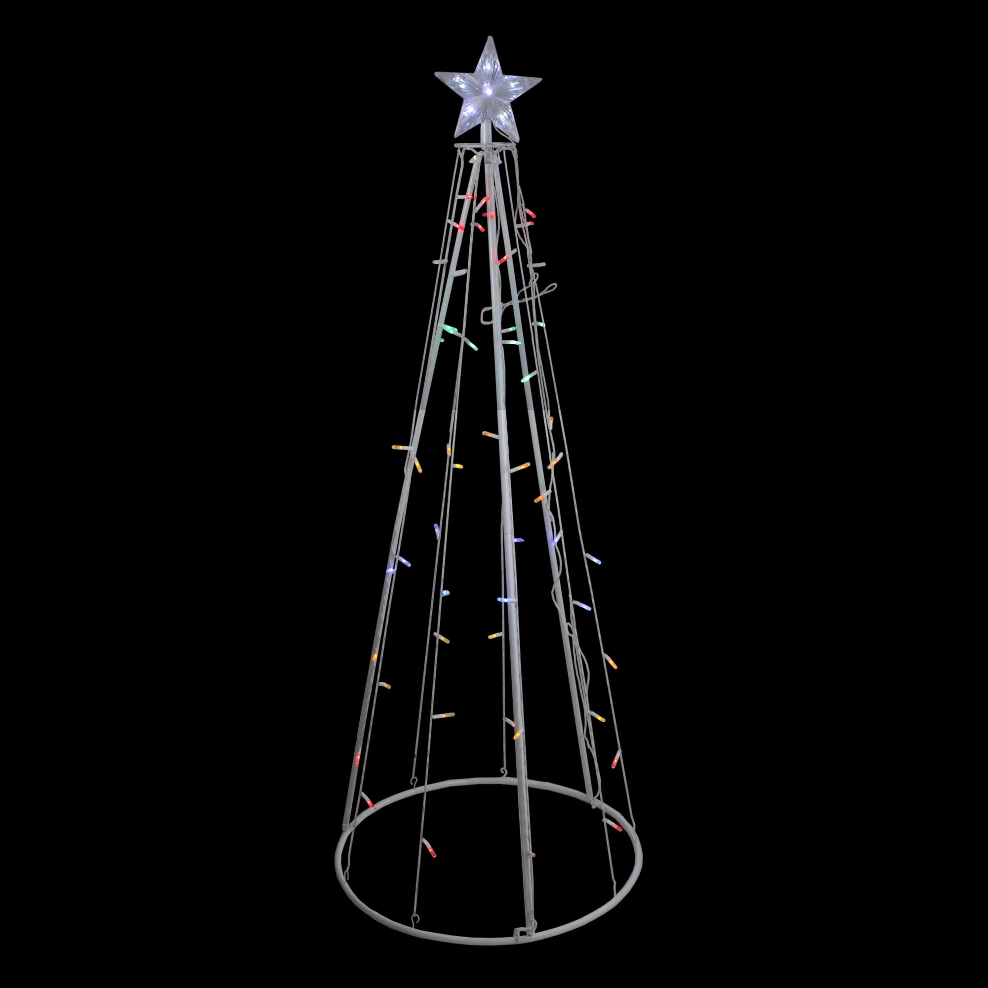 5' Multi-Color LED Lighted Cone Christmas Tree Outdoor Decor
