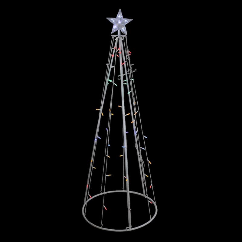 5' Multi-Color LED Lighted Cone Christmas Tree Outdoor Decor
