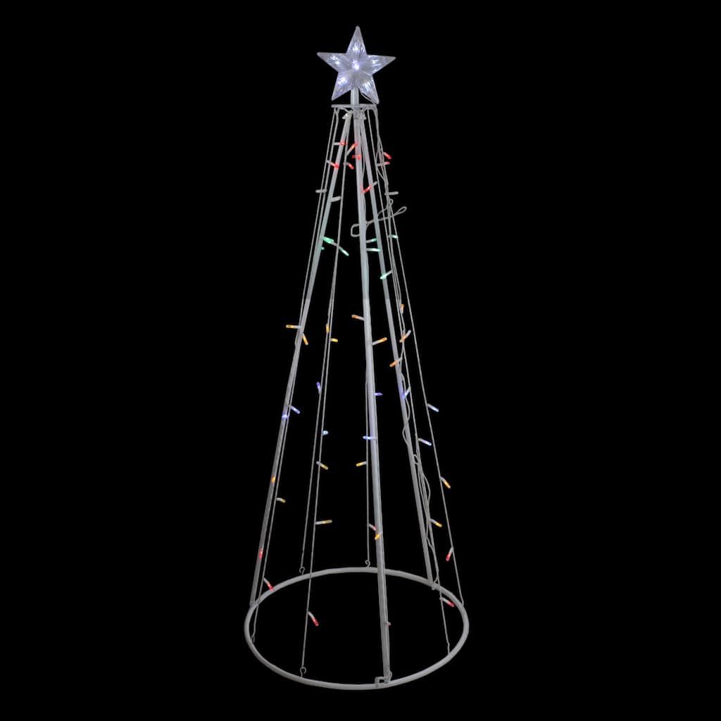 5' Multi-Color LED Lighted Cone Christmas Tree Outdoor Decor