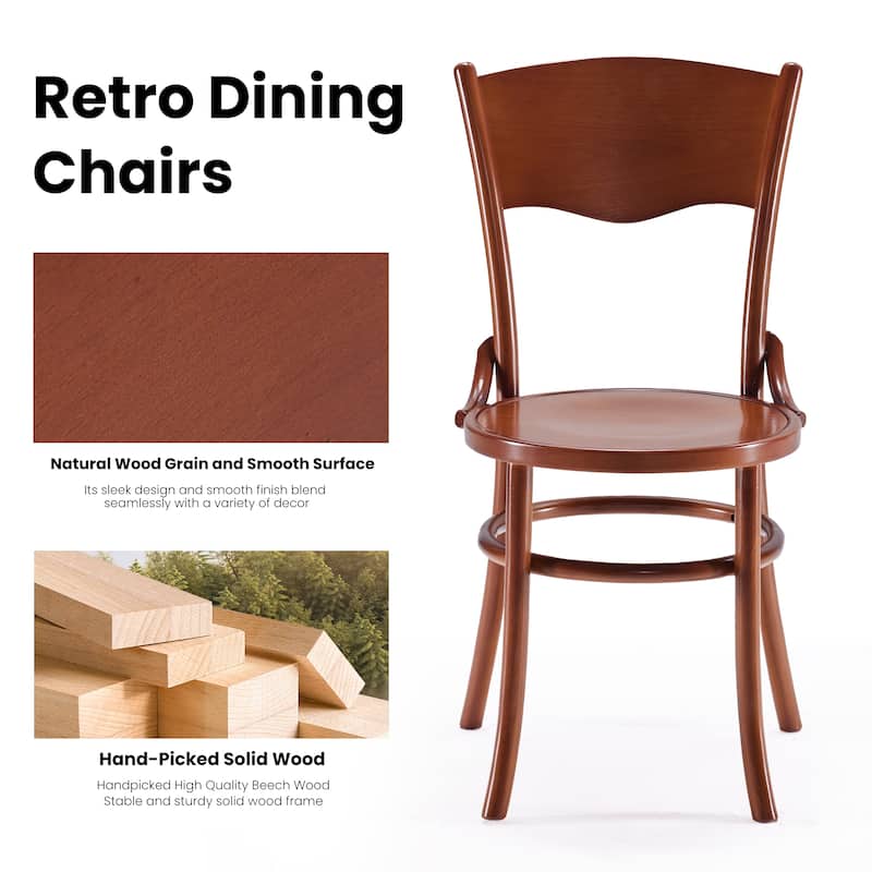 Solid Wood Dining Chairs Set of 2, Rustic Farmhouse Kitchen & Dining Room Chairs for Dining Room, Mid Century Dining Chairs