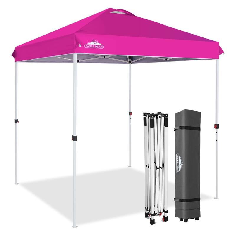 EAGLE PEAK 6.6x6.6 Pop Up Canopy Tent Instant Outdoor Canopy - Pink