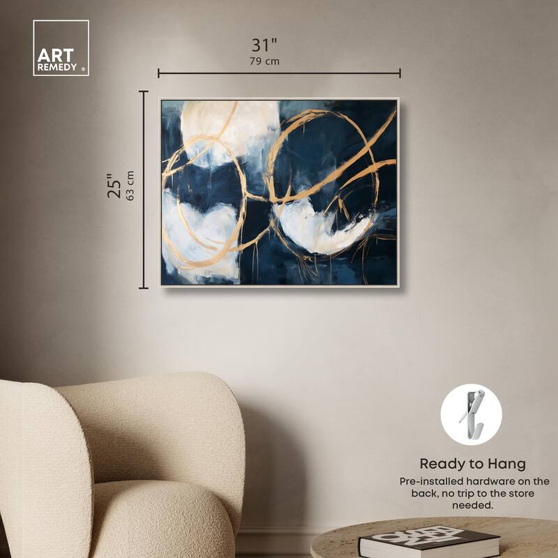 Gold Loops Canvas by Art Remedy