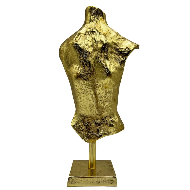 16 Inch Tall Decorative Handmade Aluminum Abstract Body Sculpture - 8 x 4 x 16 in