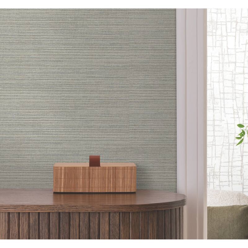 Warner Rhett Dark Green Striated Wallpaper