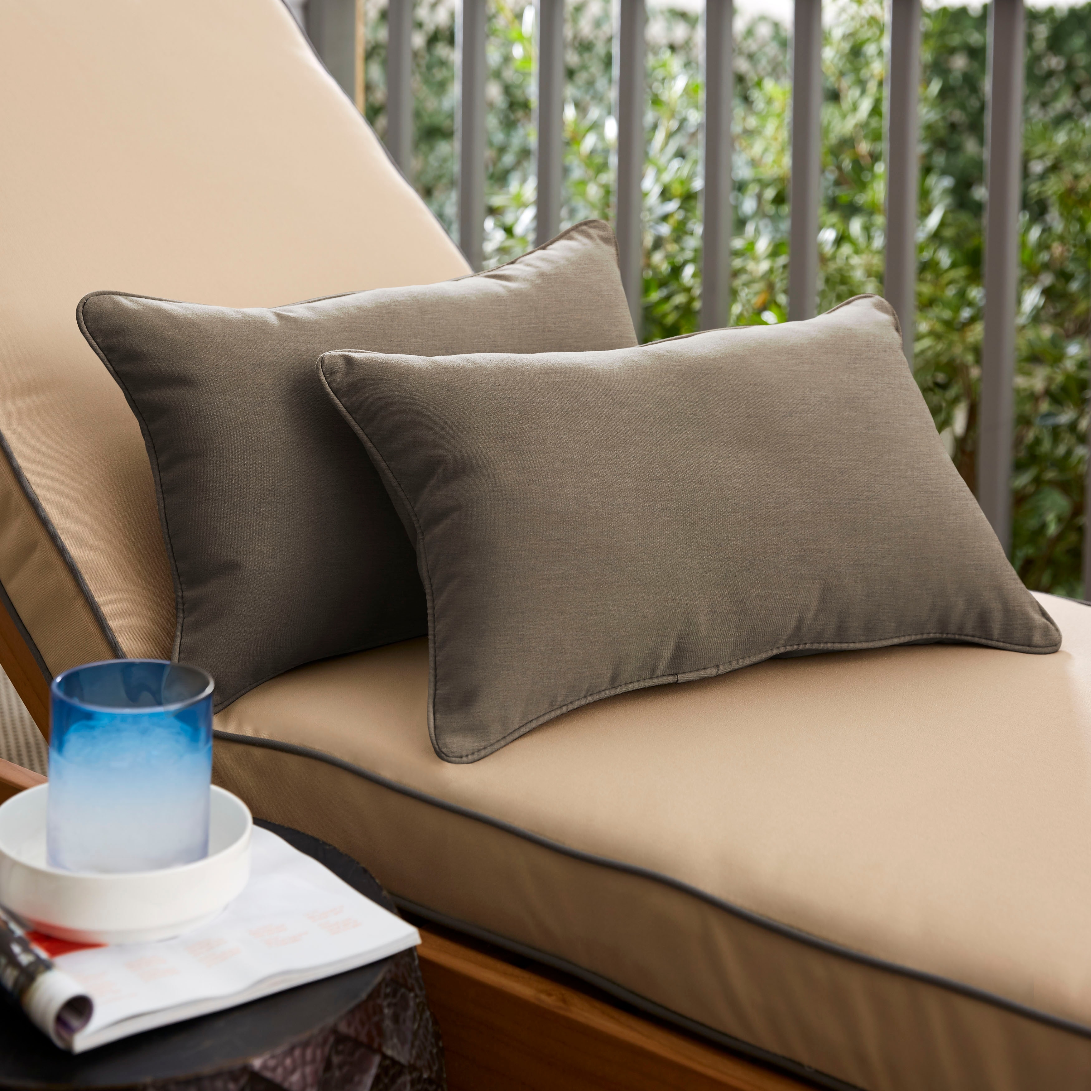 Taupe lumbar pillow store