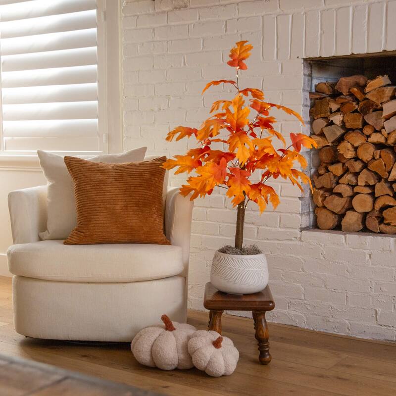 3-ft Pre-Lit Autumn Maple Artificial Fall Tree with 80 Lights - Green