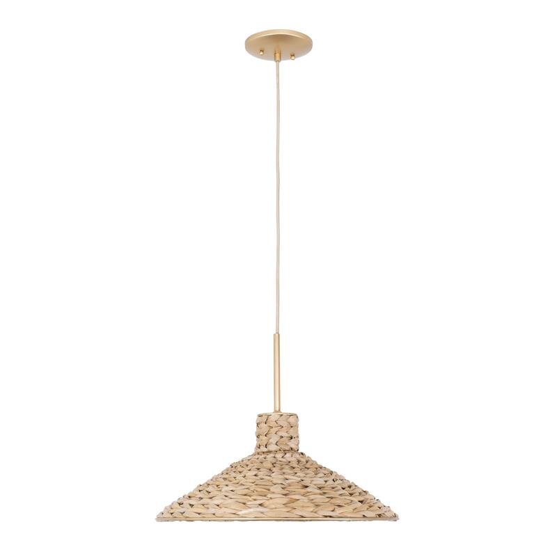 Varaluz Hilton Head Pendant Light - French Gold/Natural Seagrass