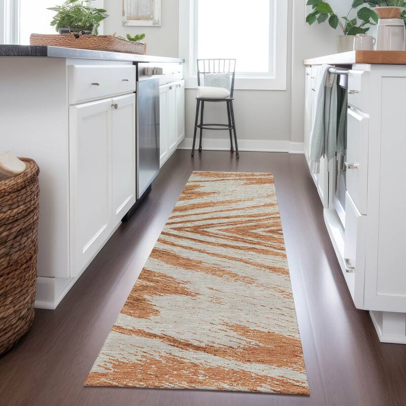 Machine Washable Indoor/ Outdoor Chantille Chevron Modern Rug