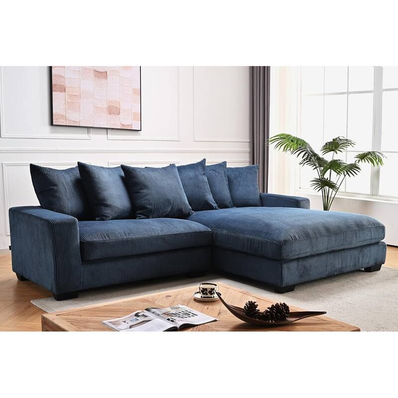 Payan 102.4 inch Wide Corduroy 2-Piece Sectional Sofa