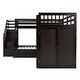 preview thumbnail 33 of 58, 3 IN 1Twin-Twin over Full L-Shaped Bunk Bed With 3 Drawers, Portable Desk and Wardrobe