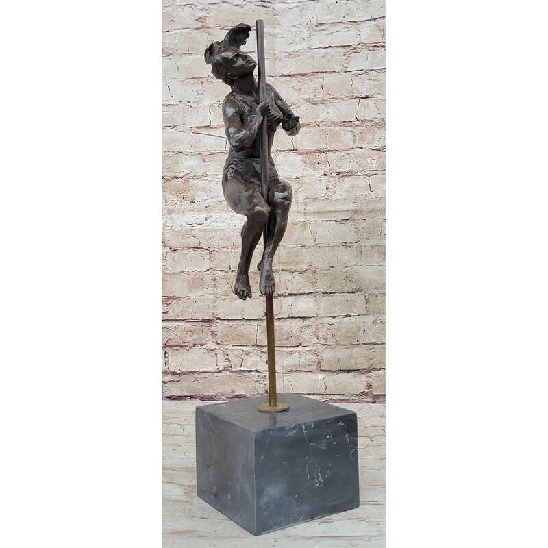 Female Dancer Stripper On Pole - Bronze Sculpture Original Art By Aldo Vitaleh