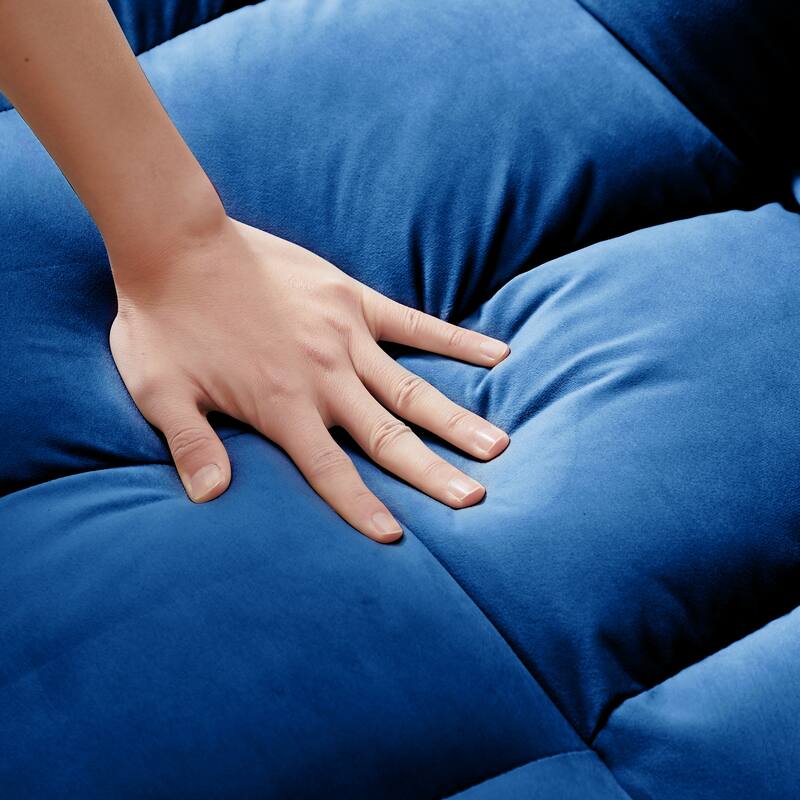 Modern Velvet 55.1" Futon Sofa Bed - Adjustable Backrest, Storage Bag, and Soft Pillows for Ultimate Comfort