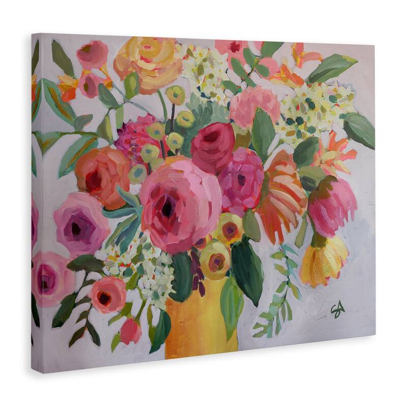 Stupell Assorted Flowers in Pink & Yellow Canvas Wall Art Design By Suzanne Allard
