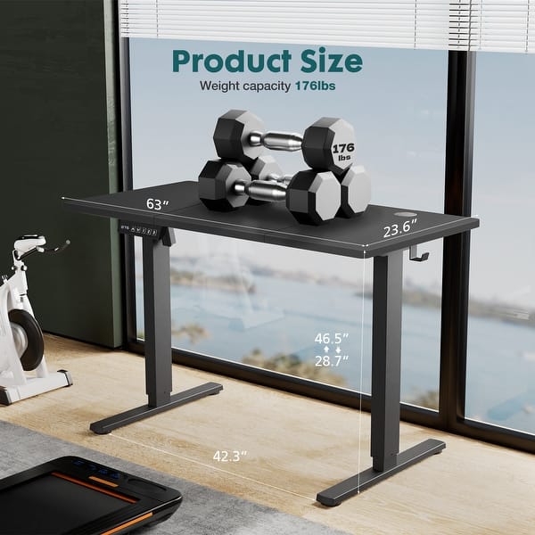 Modern Electric Regulate Desk with Adjustable Height Electric machine and Memory Presets for Home Office or Bedroom