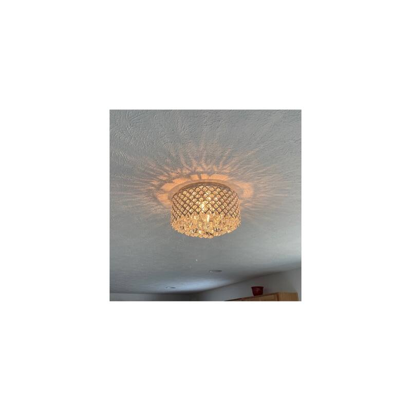 Modern 4-Light Flush Mount Ceiling Light - Chrome Finish Interior Lighting - 9.5